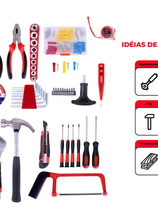 Kit Jogo de ferramentas completo com maleta 183 peças - Torkez
